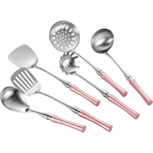 304 Stainless Steel Cooking Tool Large Colander Shovel Waist Waist Spoon Powder Grilled Spatula Home Kitchen Utensils Supplies