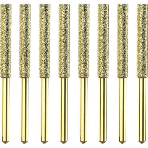 8Pcs Chainsaw Bits Titanium Plated Diamond Sharpener High Hardness Electric Chainsaw File