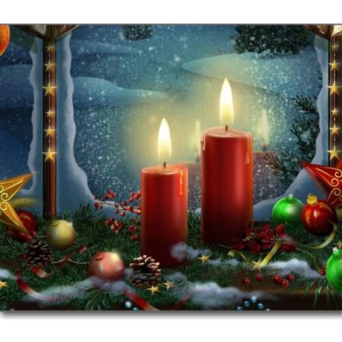5D DIY diamond painting full square / round diamond "Christmas candle" diamond embroidery landscape cross stitch mosaic gift