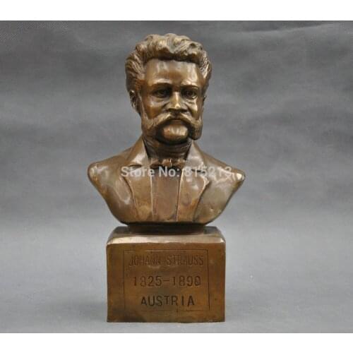 Bi0011715 8" Austria Great Musician Johann Strauss Bust Bronze Statue