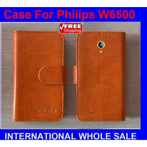 Newest Luxury Wallet Flip Leather Customize Protective Phone Cover Case For Philips Xenium W6500 Card Holder Wallet Bags