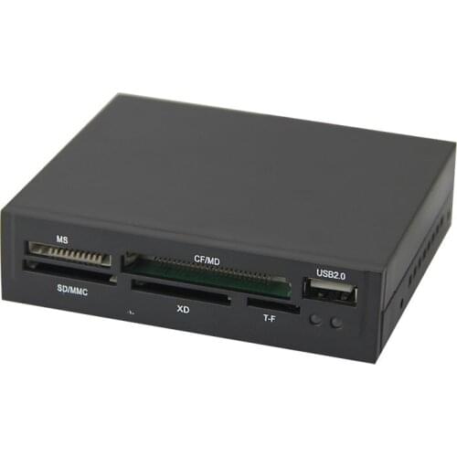 Black 53in1 Internal 3.5" Memory SD XD Card Reader +USB