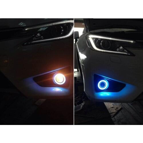 COB angel eye ( 6 colors ) + projector lens + H3 halogen fog lamp + black fog lamp house for toyota mark x reiz 2010-12, 2013-15