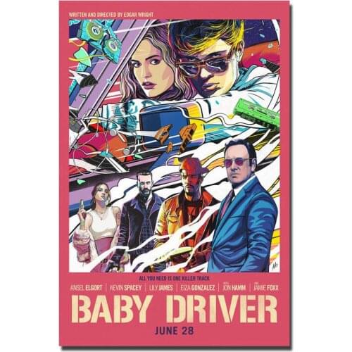 D0003 2017 Baby Driver Movie Silk Fabric Poster Art Decor Indoor Painting Gift