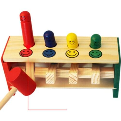 Baby Wooden Hammer Toys +Stick Hammer Box Toddlers Educational Puzzle Toys For Children Wooden Game Hammering Bench Kids Toys