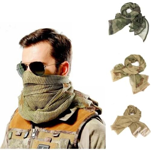 Mens Military Scarves Arab Tactical Desert Shawl Breathable Shawls Net Cloth Scarf US Army Soldiers CS Combat Camouflage Scarve