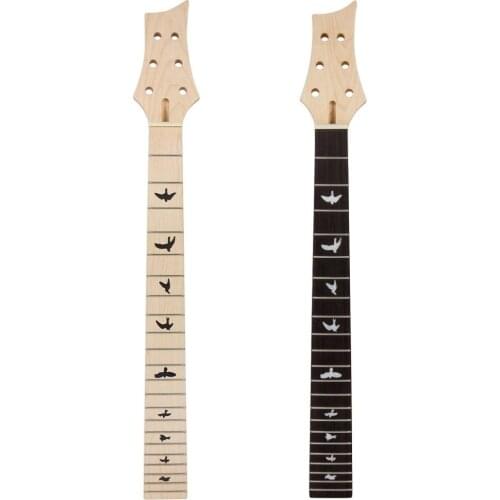 Kmise Maple Guitar Neck 22 Large Frets for Electric Guitar Bolt On Fly Bird Inlay Dots 25.51 inch Guitar Parts Replacement