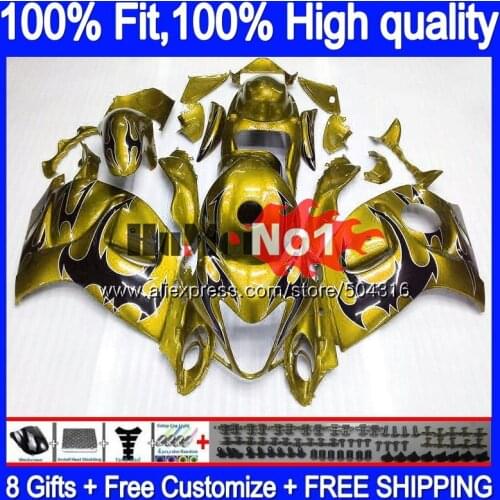 Injection For SUZUKI GSXR 1300 Hayabusa 2008 2013 2014 2015 2016 30MC.105 GSXR-1300 GSXR1300 08 13 14 15 16 Gold flames Fairing