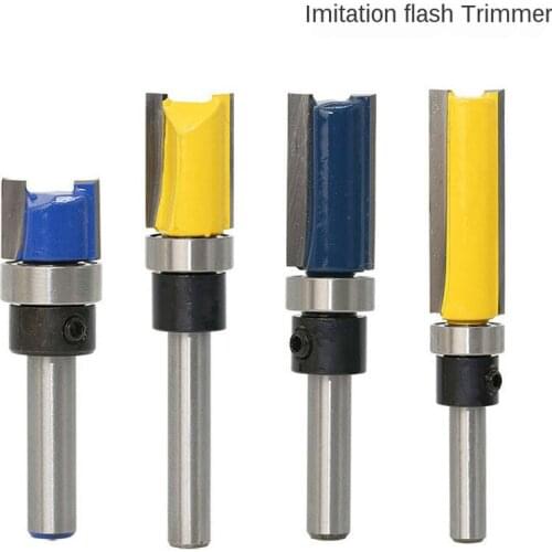 1/3PC Bearing Flush Trim Router Bit for wood 1/4 Shank straight bit Tungsten Woodworking Milling Cutter Tool