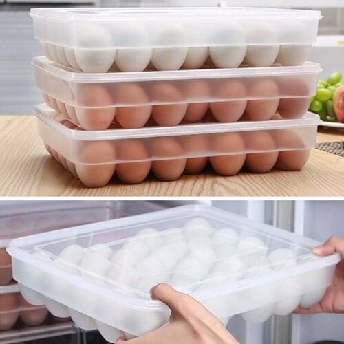 Egg Storage Box holder 34 Grids Large Capacity Hard Egg Case Home Kitchen Storage Box Transparent Case Egg Box Racks