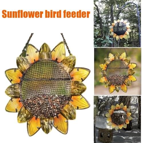 Sunflower Birds Feeder Innovative Feeder for Feeding Birds Water Foods Hang on Trees D1