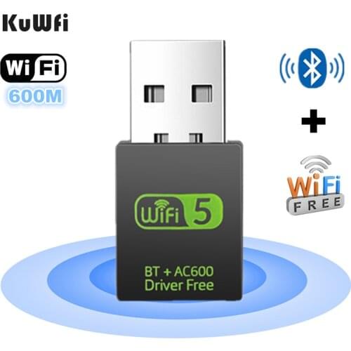 KuWFi 600Mbps USB WiFi Adapter 2.4G+Bluetooth V4.0 Network Card Wireless WiFi Bluetooth Adapter for PC/Laptop