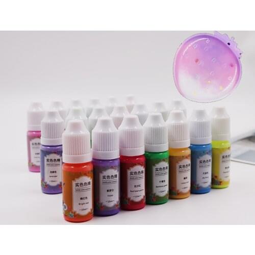 Macaron Solid Color 10ML Epoxy Pigment Epoxy Resin Diffusion Pigment Dyeing Liquid Colorant Dye Ink for DIY Crystal Resin Crafts