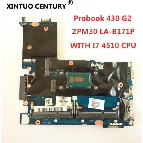 774527-601 774527-501 Laptop Motherboard For HP Probook 430 G2 Notebook Mainboard ZPM30 LA-B171P I7-4510U SR1EB DDR3 100% tested