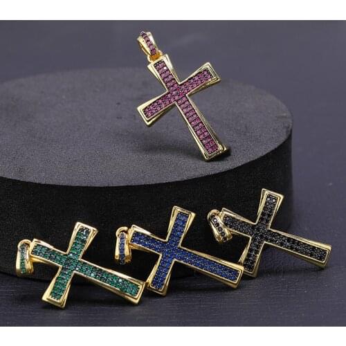 Cross Gold Color Metal Charms DIY Jewelry Pendants Making Handmade Components Finding Bracelet Necklace Accessory Christmas Gift