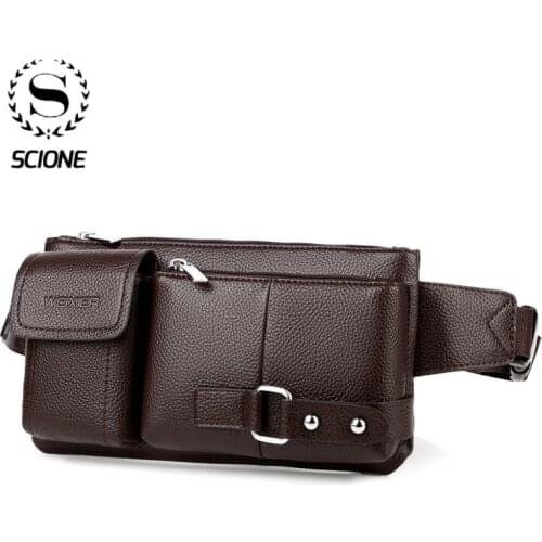 Scione New Multi-functional Men Running Bag Outdoor Sports Waist Bag Leisure Waist Pack Retro Fashion MENS Bag
