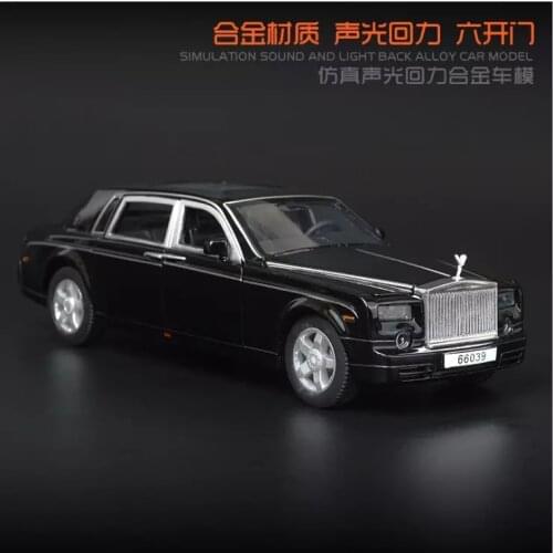 1: 32 Simulation ROLLS ROYCE Phantom Alloy Car Model Children Sound and Light Return Toy Car Boy Birthday Gift