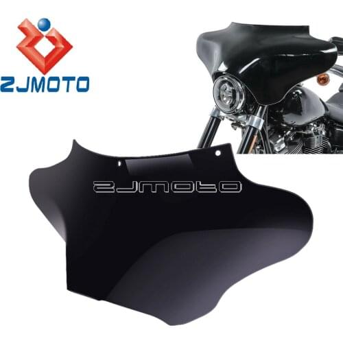 Motorcycle Parts Black Front Outer Batwing Fairing Cowl For Harley Softail Road King Glide FLHR FLST CVO Fat Bob Headlight Cover