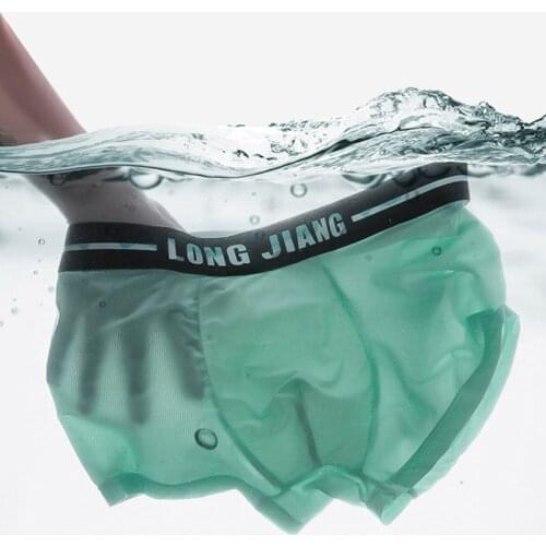 Mens Boxer Underwear Male Panties Sexy Ultra-thin Ice Silk Dry Cozy Underpants High Quality Non Marking Slip Homme Boxershorts