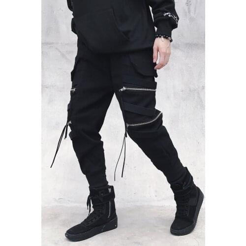 Autumn New Fashion Trend Hip Hop Cargo Pants Men National Multi-Zipper Personality Sportswear 2020 Mainstream Casual Pencil Pant