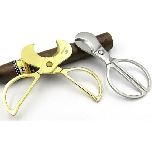 NEW 1PC Cohiba Cigar Scissors Stainless Steel Cigar Accessories Cigar Scissor Blade Tobacco Metal Cigar Cutter Classic