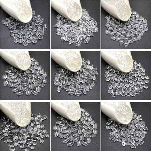 Wholesale 30-100 transparent white round drop geometry acrylic beads For Jewelry Making Accessories DIY Bracelet necklace
