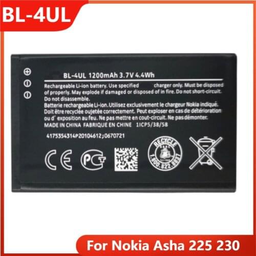 Original Phone Battery BL-4UL For Nokia Asha 225 230 Replacement Rechargable Batteries 1200mAh