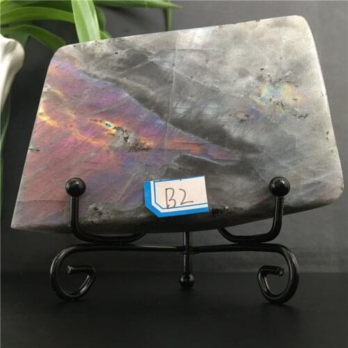 Natural Purple Labrador Crystal Stone Slices Healing And Home Decoration Moonlight ChakraFeng Shui