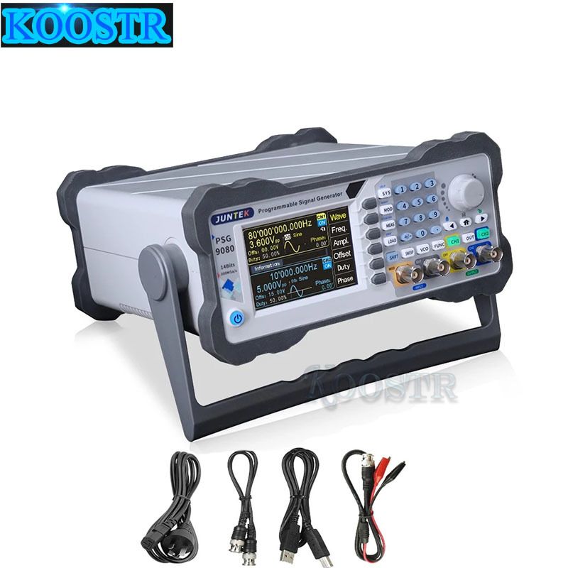 JUNTEK Programmable DDS Function Signal Generator Digital Dual-Channel Arbitrary Waveform Frequency Meter PSG9080 80M AM FM FSK