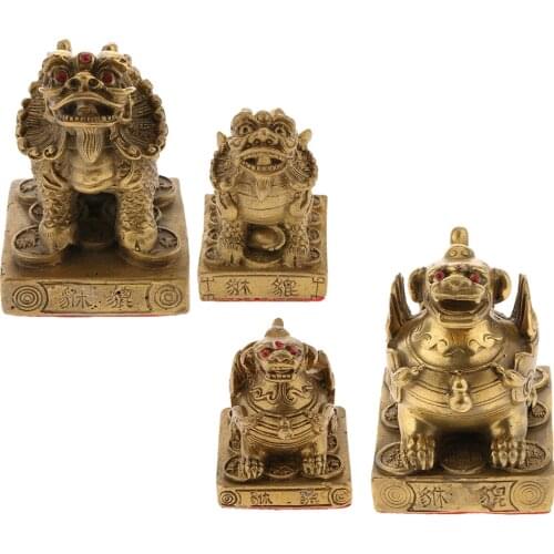 Lucky PI XIU Brave Troops Copper Statue Home Office Decoration Feng shui Collectible Decorative Handicrafts
