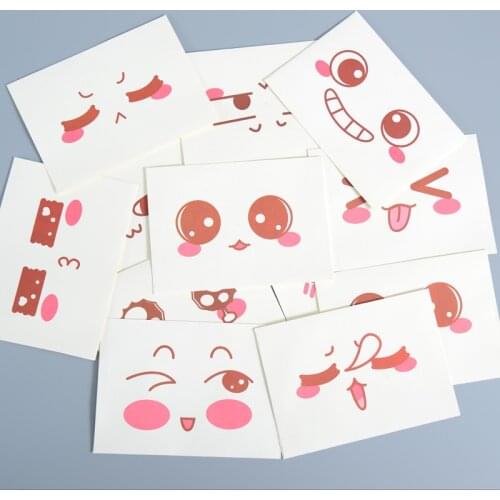 Mixed 10pcs Funny Face Envelope 10pcs Writing Letter Paper Cute Expression Stationery Set Simple Confession Love Mail Letter Pad