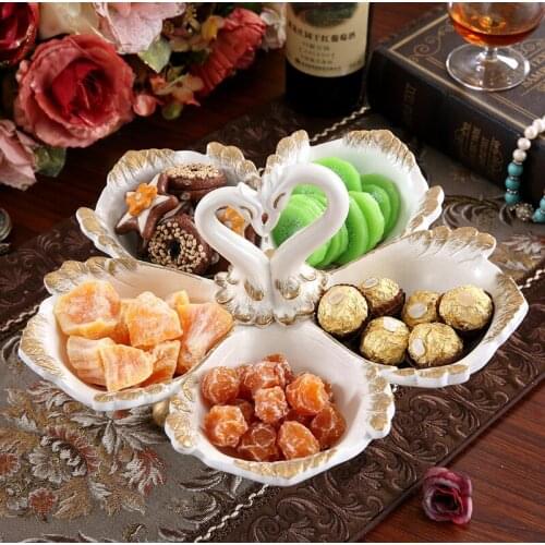 Wedding Gift Living Room Swan Fruit Tray Home Accessories European Nut Box Dry Fruit Tray New Year Gift