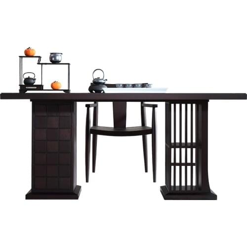 Light luxury new Chinese all solid wood tea table Zen modern Chinese tea table household tea room furniture combination