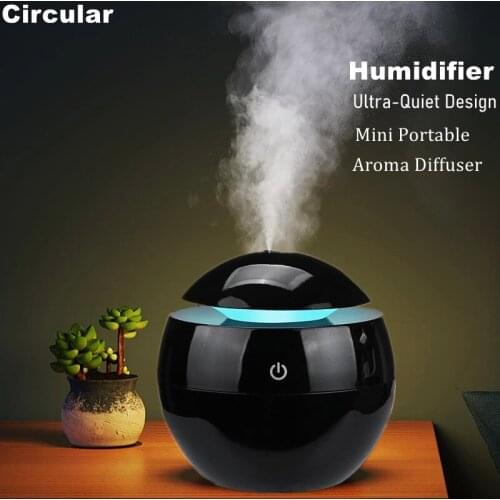 130ML Black Ultrasonic aromatherapy essential oil diffuser home electric air purifier humidifier with 7 colors LED lights