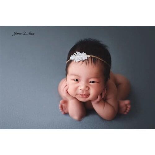 Jane Z Ann Gentle Small Feather Headdress Floral Headband Newborn Baby Photo Shoot accessories