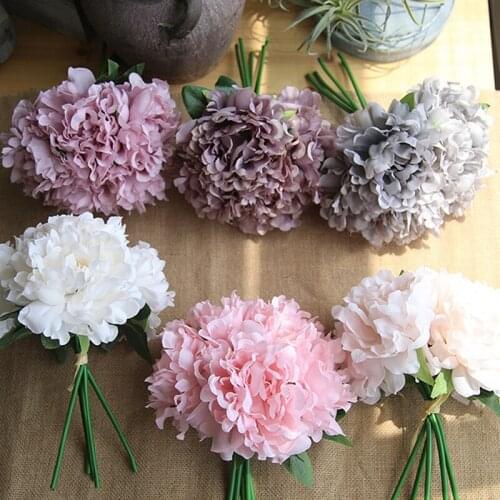 1 Bouquet 5 Head Wedding Artificial Peony Hydrangea Flower Home Wedding Party Birthday New Year Valentines day Floral Decor