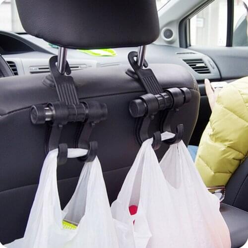 1 Paar Portemonnee Doek Kruidenier Opslag Auto Fastener Clip Universele Auto Hoofdsteun Hanger Tas Haak Houder Voor Tas