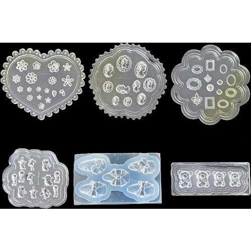 1pc 3D Silicone Mold Nail Carving Stamping Plates Stencils Crysta Nail Art Template UV Gel Polish Manicure Mould DIY Tools Tr#60