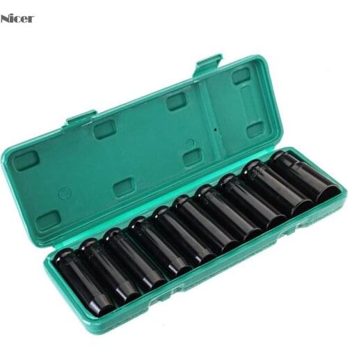 10Pcs 8-24Mm 1/2 Inch Drive Deep Impact Socket Set Heavy Metric Garage Tool For Wrench Adapter Hand Tool Set