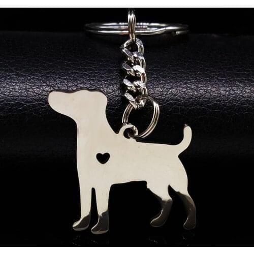 2021 Cute Animal Labrador Dog Stainless Steel Keychain Fashion Silver Color Pokemon Keychain for Women Jewelry llaveros N932S01