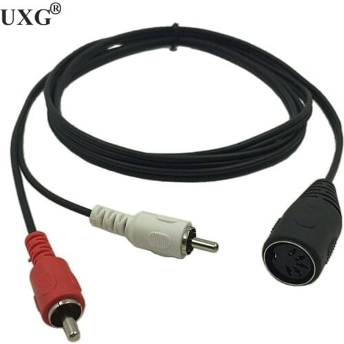 5 Pin Din Female to 2 RCA Male Plug AMP Professional Grade Audio Cable for Bang & Olufsen Naim Quad Stereo Systems