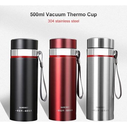 500ml Portable Thermos Bottle 304 Stainless Steel Vacuum Flasks Thermo Cup Coffee Tea Milk Outdoor Travel Water Mug Thermocup