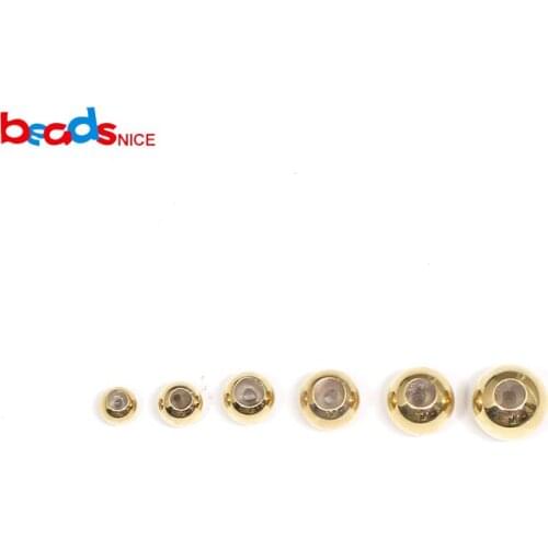 Beadsnice ID39799smt2 Shiny Gold Beads Spacer Beads Hollow Beads for Bracelet Necklace Jewelry Finding