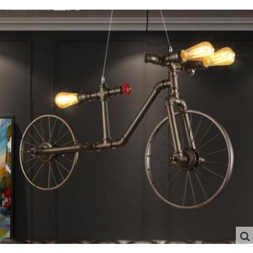 Children toy modern pendant wall wind pipe industry retro creative personality Restaurant Wall Decor bicycle pendant light ET45