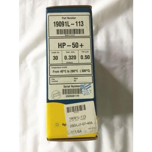 For 19091L-113 Agilent Gas Chromatography Column HP-50 +, 30 meter, 0.32mm, 0.50um