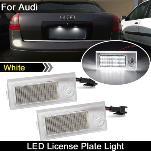 For Audi A6 C5/4B Sedan 1997-2004 Car Rear White LED License Plate Light Number Plate Lamp
