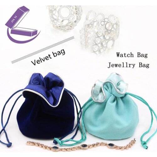 Top Blue/Green Color Watch Flannel Bag New Jewellry Gift Bag Package Womenes Bracelet Case Necklace Ladies Festival Case