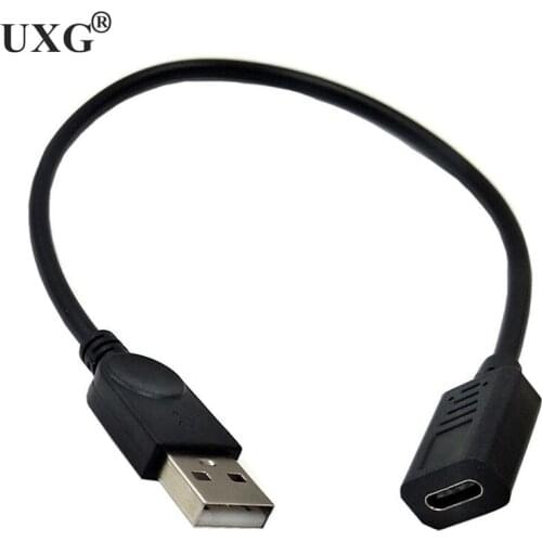 USB2.0 Type-A male to USB3.1 Type-C Female USB Data Sync & Charge Cable 0.25m 25CM