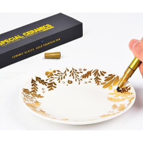Pottery Ceramic Gold Water Pen Pottery Glazed Paint Pen Pottery Painting Pen Pottery DIY Hand-painted Tool Hook Line Pen