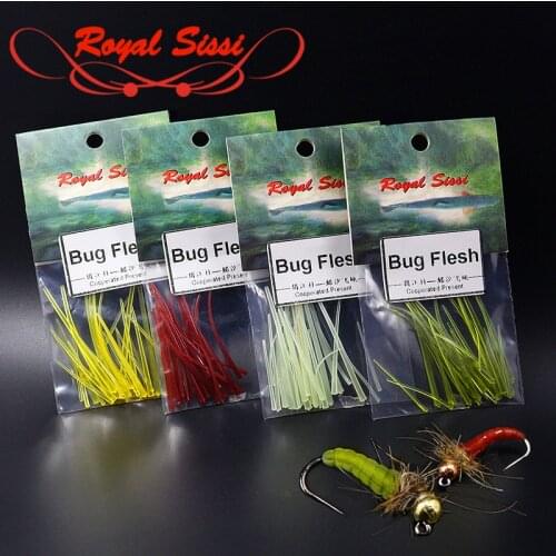Royal Sissi 24strips/pack tapered rubber strips nymph body wrap Bug Flesh 4optional colors jig nymph hook fly tying materials